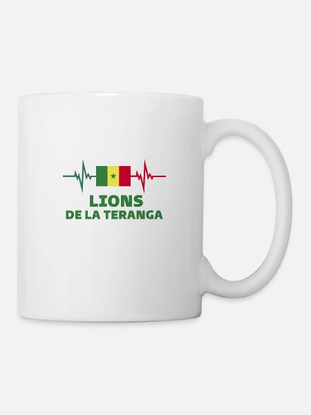 lion de teranga Football 2022 Sénégal - Mug blanc - blanc
