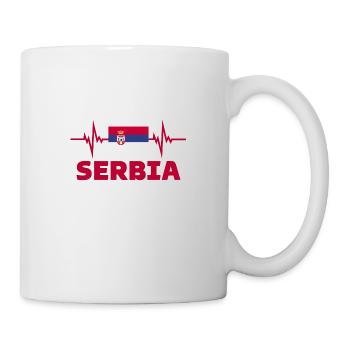 Serbien Fußball 2022 Herzschlag Serbien Fußball - Tasse - Weiß - Rechts