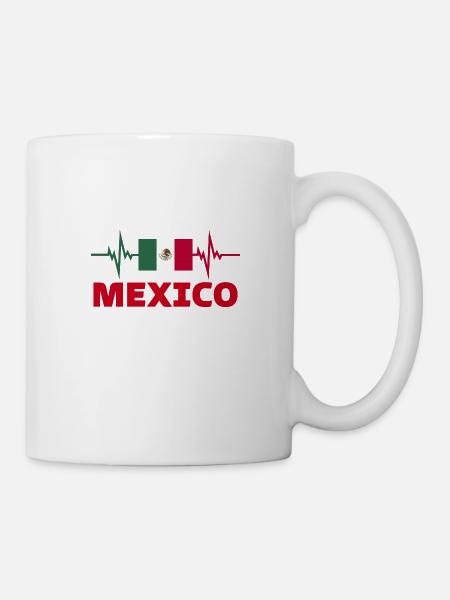 Mexique Football 2022 battement de cœur Mexique - Mug blanc - blanc