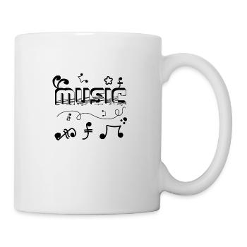 Music word text art - Graffiti and doodle style - Mug - white - Right