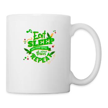 Mangez dormez et ronflez bruyamment, puis répétez une citation amusante - Mug blanc - blanc - Droite