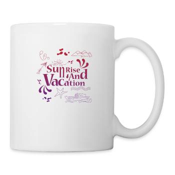 Lever du soleil et vacances doodle art - Mug blanc - blanc - Droite