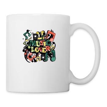 Music Lover text art - Graffiti grunge style - Mug - white - Right