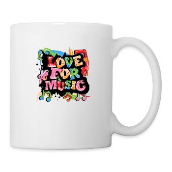 Music Lover text art - Graffiti grunge style - Mug - white - Right