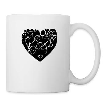 Symbole de coeur Amour Mignons Cœurs Rose Dessin Vecteur - Mug blanc - blanc - Droite