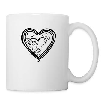 Symbole de coeur Amour Mignons Cœurs Rose Dessin Vecteur - Mug blanc - blanc - Droite