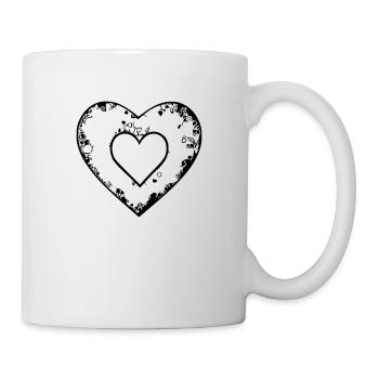 Symbole de coeur Amour Mignons Cœurs Rose Dessin Vecteur - Mug blanc - blanc - Droite