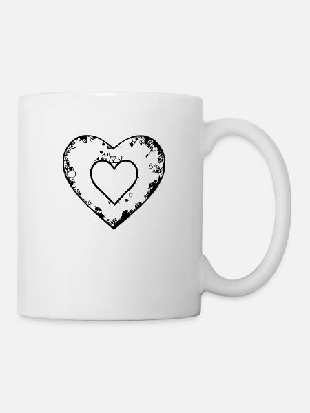 Herz Symbol Liebe süß Herzen rosa Zeichnung Vektor - Tasse - Weiß