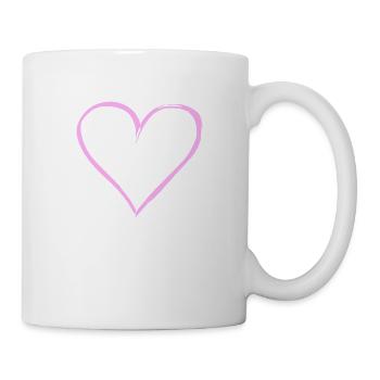 Symbole de coeur Amour Mignons Cœurs Rose Dessin Vecteur - Mug blanc - blanc - Droite