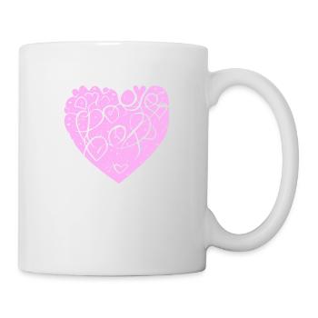 Herz Symbol Liebe süß Herzen rosa Zeichnung 14 - Tasse - Weiß - Rechts