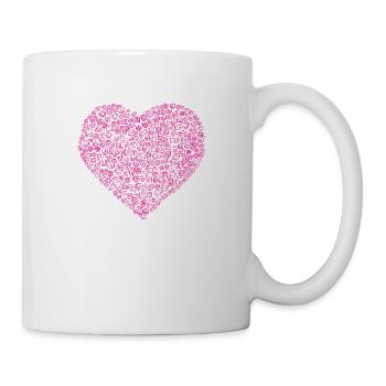Herz Symbol Liebe süß Herzen rosa Zeichnung 7 - Tasse - Weiß - Rechts