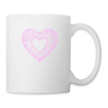 Herz Symbol Liebe süß Herzen rosa Zeichnung 12 - Tasse - Weiß - Rechts