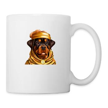 Rottweiler Golden Bathrobe Bitcoin Gold Beanie - Mug - white - Right