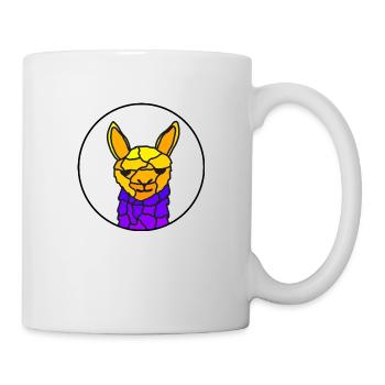 Lama, yellow blue - Tasse - Weiß - Rechts
