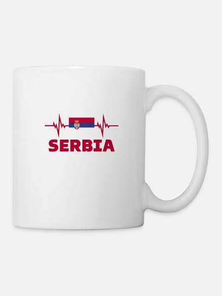 Serbien Fußball Herzschlag Serbien Fußball - Tasse - Weiß