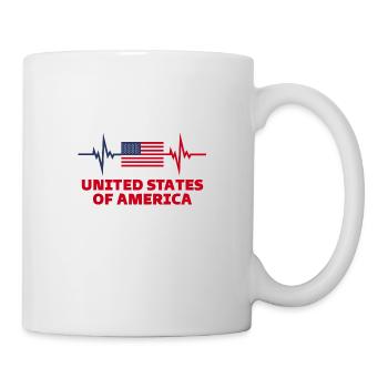 États-Unis d’Amérique Football Heartbeat États-Unis - Mug blanc - blanc - Droite