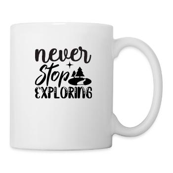 Never stop discovering. never stop exploring - Mug - white - Right