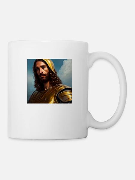 Jesus Christus, König der Könige. Digitale Malerei - Tasse - Weiß