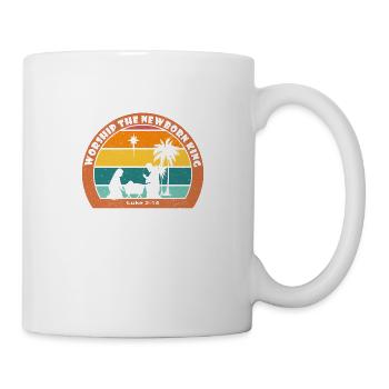 Christmas Nativity with Jesus - Worship The Newbor - Mug - white - Right