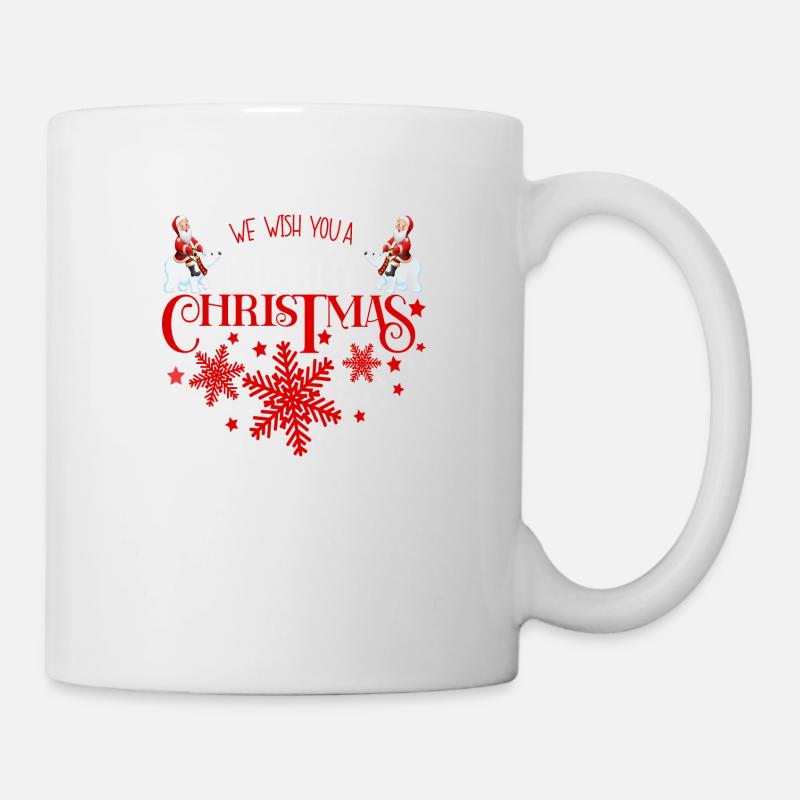 We wish you merry Christmas Santa Riding a Icebear - Tasse - Weiß