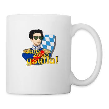 König Ludwig II von Bayern und das Reinheitsgebot - Tasse - Weiß - Rechts