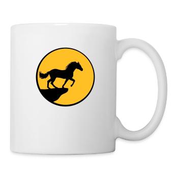 Stehendes Pferd Klippe Mond - Tasse - Weiß - Rechts