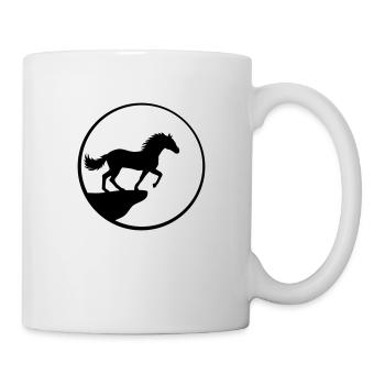 Klippe Mond Stehendes Pferd - Tasse - Weiß - Rechts