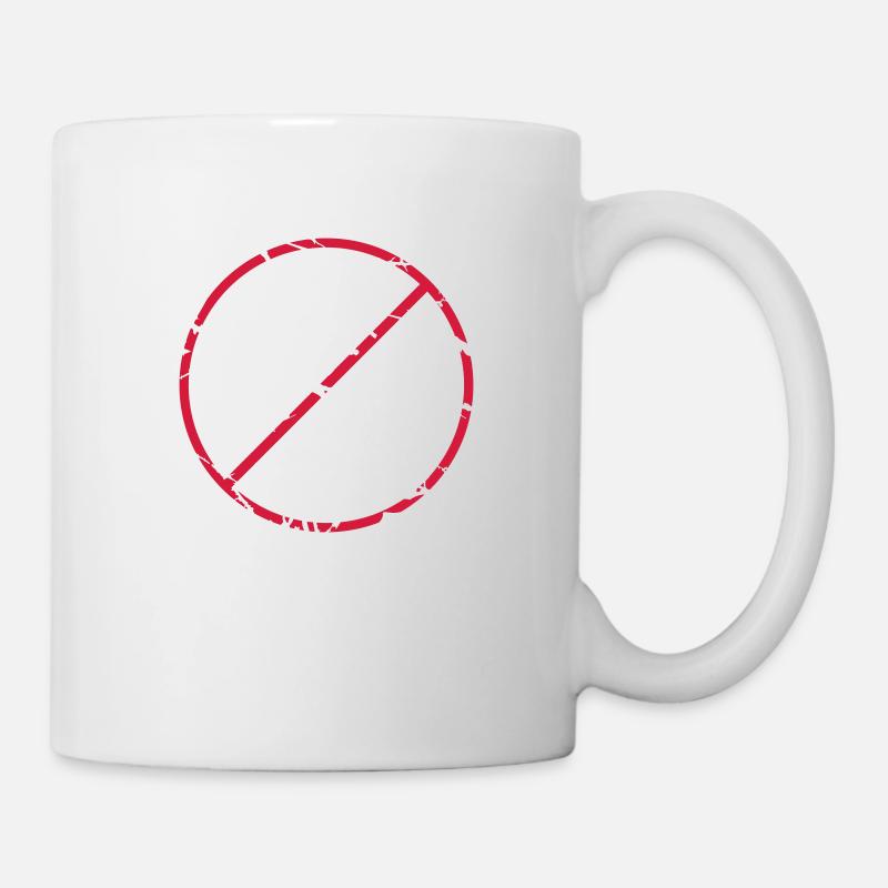 Durchgestrichen Zeichen Stop rund - Tasse - Weiß
