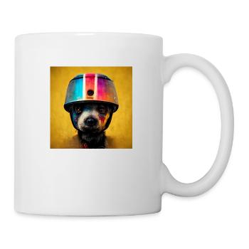 Bunter Hund - Tasse - Weiß - Rechts