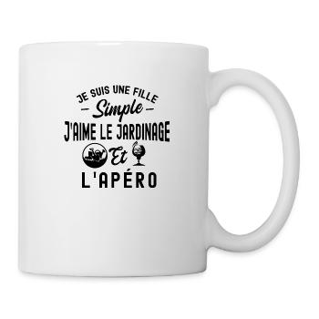jardinage et apéro / humour jardinière - Mug blanc - blanc - Droite