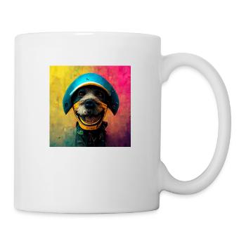 bunter Hund - Tasse - Weiß - Rechts