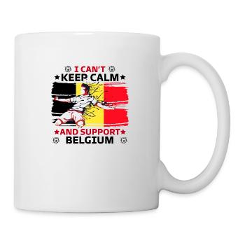 rester calme et soutenir la Belgique - Mug blanc - blanc - Droite