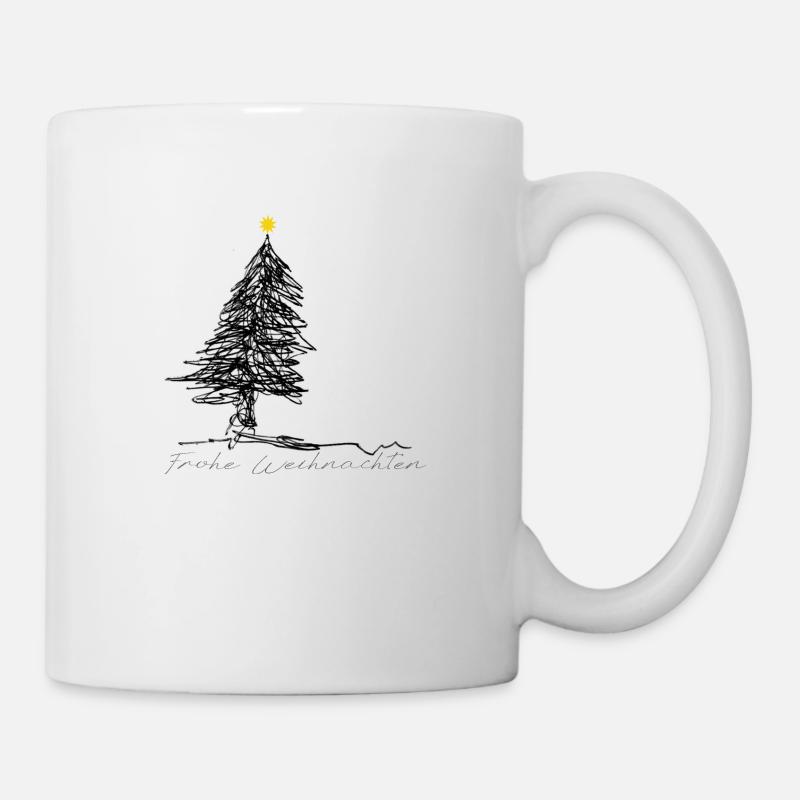 Joyeux Noël intelligent avec arbre et étoile - Mug blanc - blanc