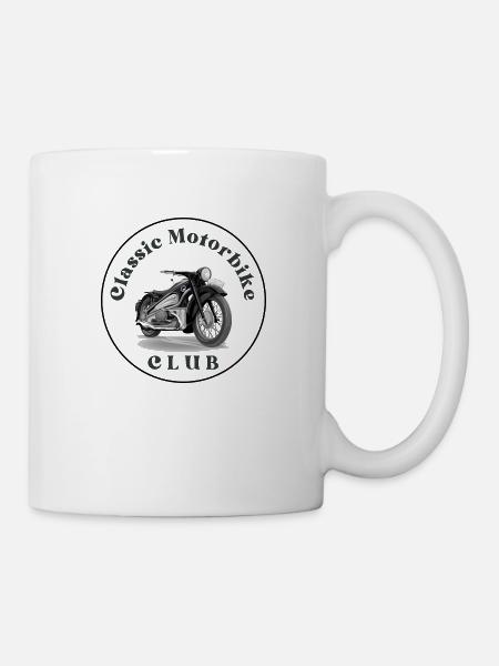 Logo classic motobike club for all bikers - Mug - white