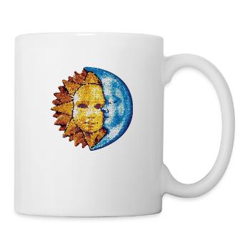 Sun Moon Mosaic Astrology mystical symbol - Mug - white - Right