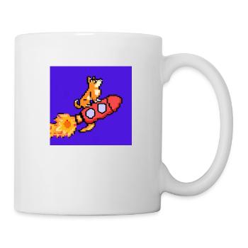 Pixel Dog on Rocket Pixel Art - Mug - white - Right