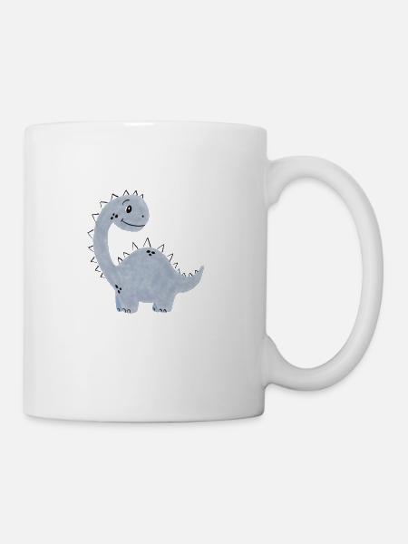 Dino Dinosaur Langhals - Tasse - Weiß