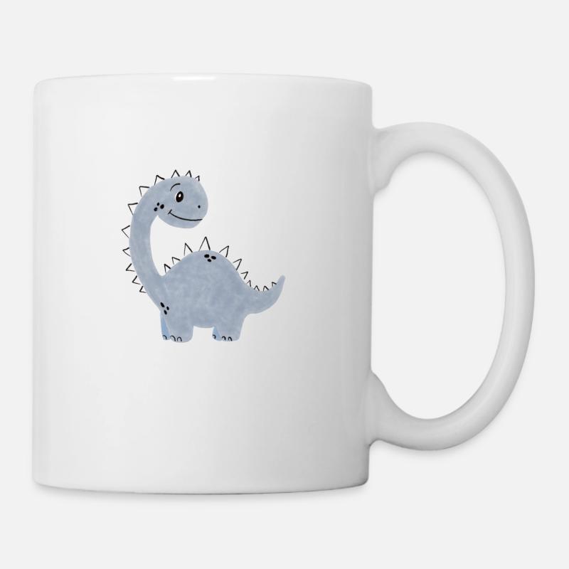 Dino Dinosaur Langhals - Tasse - Weiß