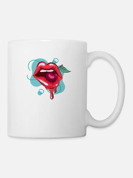 Red Lipstick - Tasse - Weiß
