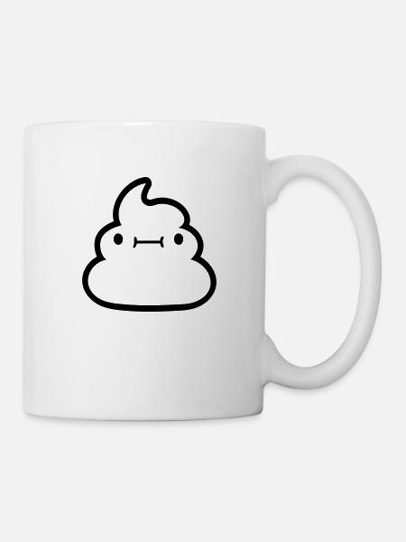 Gesicht Kawaii Scheiße Haufen - Tasse - Weiß