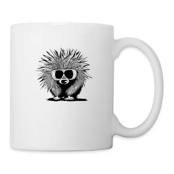 Porcupine Lunettes de soleil Animaux mignons Nature 12 - Mug blanc - blanc - Droite