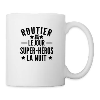 routier le jour / cadeau humour routier - Mug blanc - blanc - Droite