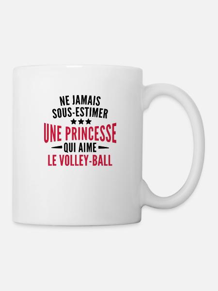 princesse et volleyball / cadeau humour volleyeuse - Mug blanc - blanc