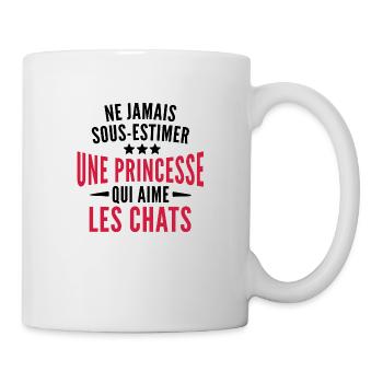 une princesse qui aime les chats - Mug blanc - blanc - Droite