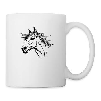 Tête de cheval avec crinière Cheval pour T-shirts légers - Mug blanc - blanc - Droite