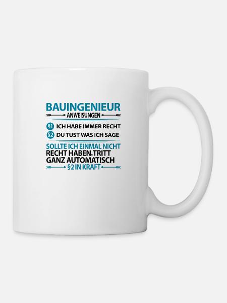Bauingenieur Geschenkideen Danke Abschied Master - Tasse - Weiß