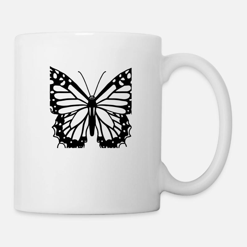 Schmetterling Illustration Geschenkidee - Tasse - Weiß