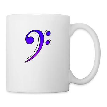 Bassschlüssel Lila-Blau - Tasse - Weiß - Rechts