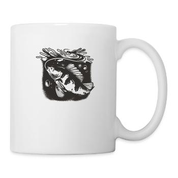 Schwarzer und weißer Fisch Angelrute Schwarzer und - Tasse - Weiß - Rechts