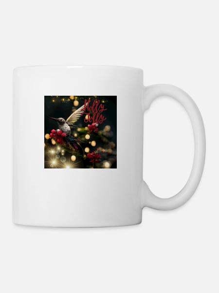 Holly Jolly – Weihnachtskolibri - Tasse - Weiß